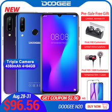 Load image into Gallery viewer, DOOGEE N20 Mobilephone Fingerprint 6.3inch FHD+ Display 16MP Triple Back Camera 64GB 4GB MT6763 Octa Core 4350mAh Cellphone LTE